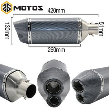 

ZS MOTOS Motorcycle Modified Scooter Ak Double Outlet Muffler exhaust pipe CBR 125 250 CB400/600 YZF FZ400 Z750Nice sound