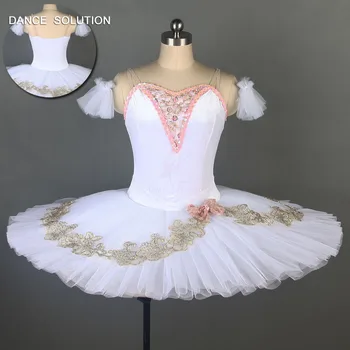 

Dance Solution Adult Girls White Velvet Ballet Dance Pancake Tutu Professional Ballerina Costume Solo Dance Ballet Tutus BLL078