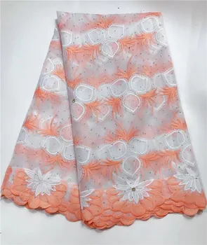 

Factory offers High Quality Latest African Frence Net lace with STONES Fabric for Nigerian Wedding Dresses White+Pink