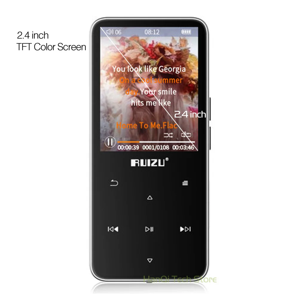 RUIZU D10 Bluetooth MP3 плеер без потерь HiFi MP3 музыкальный плеер портативный аудио 8 ГБ с динамиком FM радио Электронная книга часы