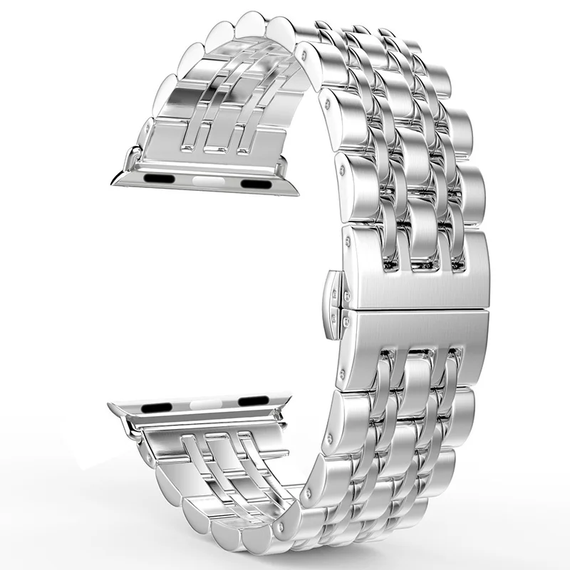 Ремешок для часов браслет для IWatch Apple Watch ремешок 38 мм 42 мм из нержавеющей стали ремешки для часов Ссылка с адаптером аксессуары