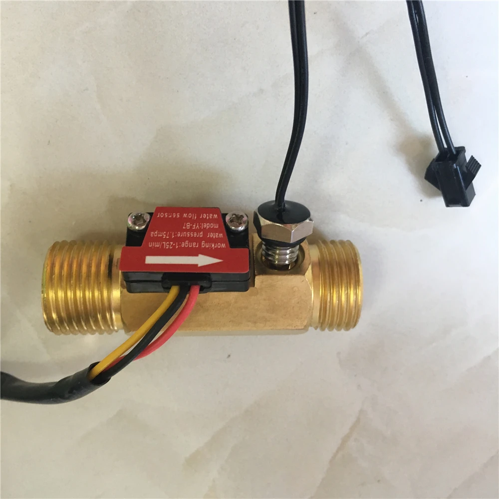 2pcs/lot 1/2" YF B7 Brass water Hall Turbine flow sensor NTC