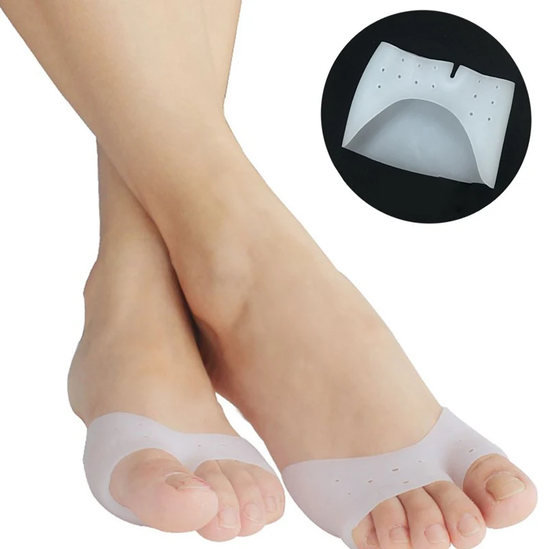 1pair Silicone Foot Toe Separator Valgus Corrector Braces Orthopedic Bunion Correction Pedicure Socks Pain Relief Toe Pads