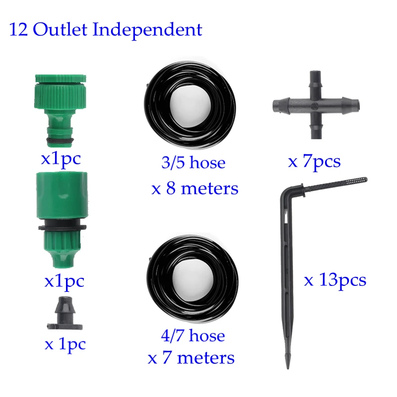 Капельного полива и орошения Системы 8/12/16 Выход садовый точечный полив Системы микроорошение зеленый орошение шлангом комплект