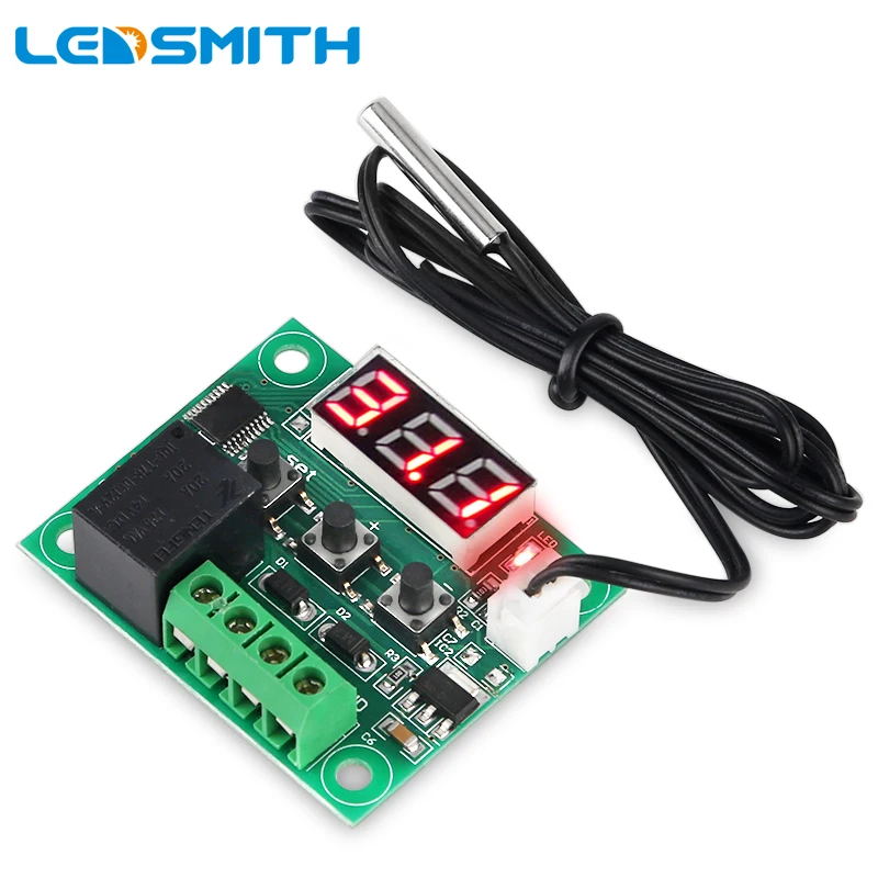 

LEDSMITH W1209 Digital Temperature Controller High-precision Temperature Controller DC 12V Waterproof NTC Sensor
