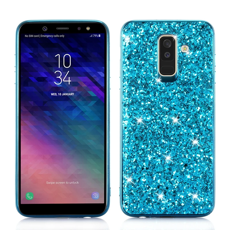 

Glossy Glitter Back Case for Samsung Galaxy A6/A7/A8/A9 Shiny Bling PC Cover Perfect Fitted Case for Samsung J4 J6 J7 J8