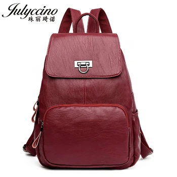 

JULYCCINO New Travel Backpack Korean Women Female Rucksack Leisure Student School Bag High Quality Leather Backpacks mochila