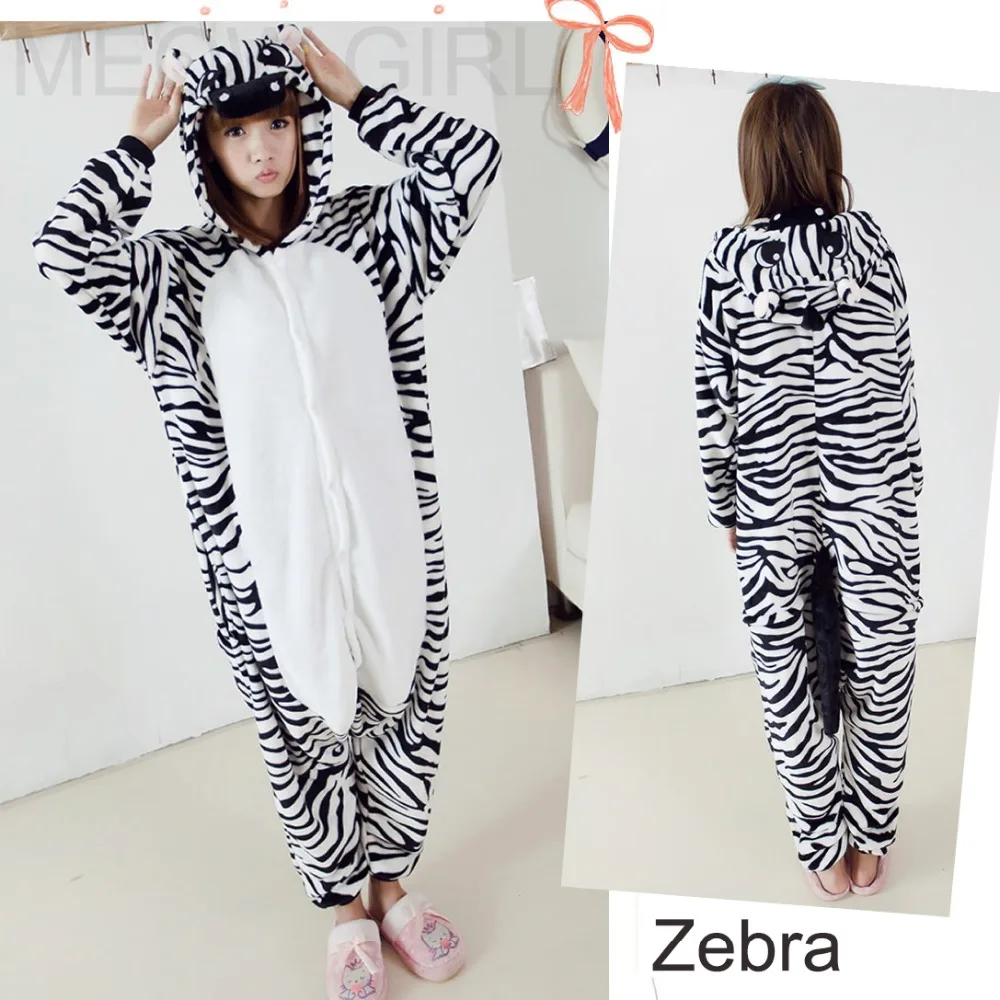 Зебра-милая пижама костюм для косплея киругуми унисекс пижамы Вечеринка Ночная рубашка карманы