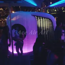 Новейшие прочные индивидуальные светодиодные надувные светильники круг photo booth, черный внутренний рекламный купол фотобудка для Великобритании