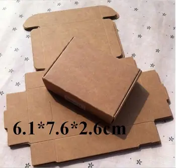 

6.1*7.6*2.6cm Gift Kraft Paper Box Rings Clothes Buttons Small Cardboard Party Events Packing Pack Boxes 50Pcs