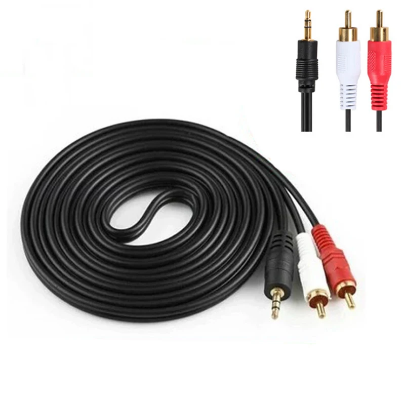 

One minute two RCA line AV line Computer audio line speaker cable 3.5mm double lotus male head 1.5m/3M/5M/10M