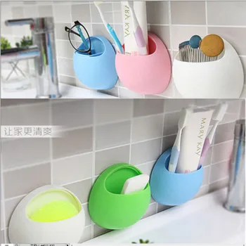 

Fashion Home Bathroom Toothbrush Wall Mount Holder Sucker Suction Organizer Storage Bottles