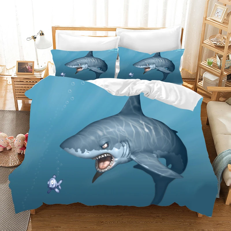 Dinoshark 3d комплект постельного белья, пододеяльники, наволочки, Deep Sea Shark, детская комната, Декор, одеяло, Комплект постельного белья, постельное белье