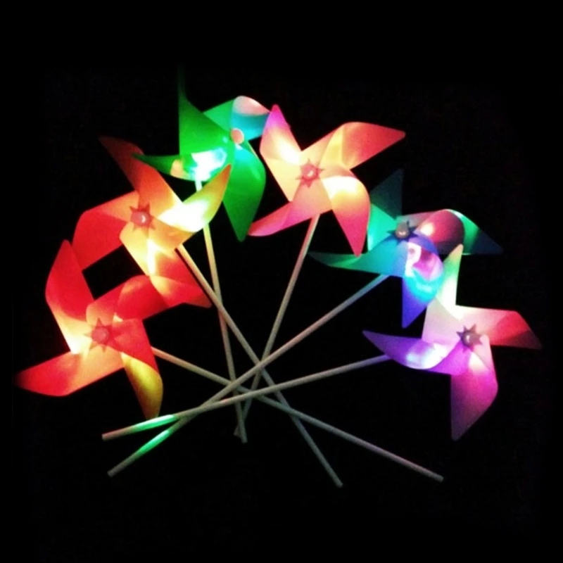 

HBB 1pc Glowing Windmill Wind Spinner Yard Garden Ornaments Decor Kids Toys Gift