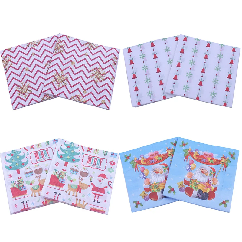 Christmas paper napkins holiday pattern cute choose napkin 20pcs/lot New style creative printed Lovely snowflake Christmas Paper Napkins for happy