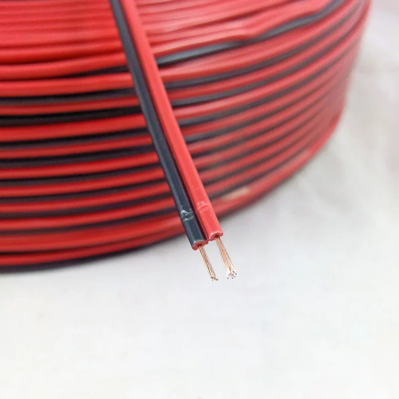 Купить 5 м 2 Pin Красный Черный медный кабель ПВХ изолированный Электрический кабель динамик провод DIY подключения линии медный светодио дный автомо...