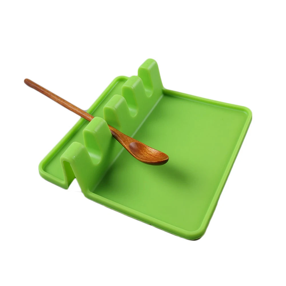 Silicone Spoon Holder Kitchen Utensil Rest Ladle Fork Mat Heat