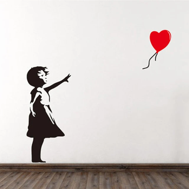 Vinyl Wall Sticker Home Decor Girl with Heart