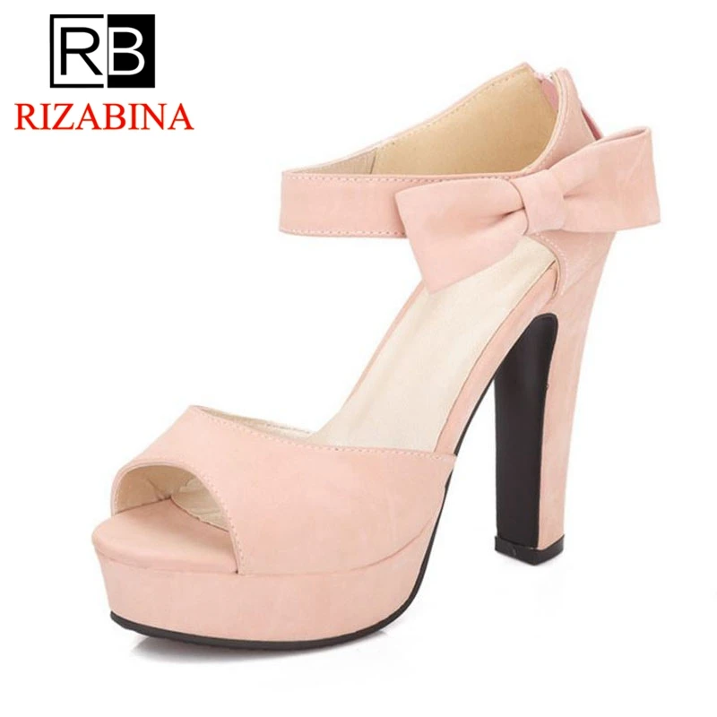 RizaBina/Новые летние женские босоножки с замком на высоком каблуке Красивая