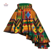 Летняя традиционная одежда женская юбка африканская Дашики для женщин Базен принт Повседневная Рабочая Юбка натуральный wy4440