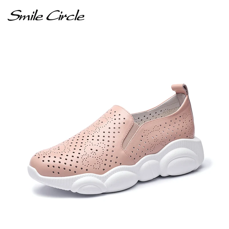 

Smile Circle 2019 summer Women Sneakers Mesh Breathable Shoes Flat Platform shoes girl Thick bottom Beach Ladies shoes