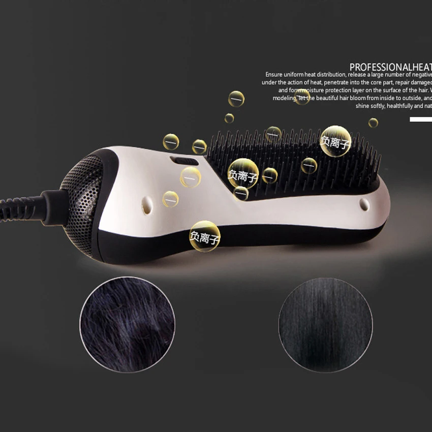 Новый Дизайн Расчесывание Волос Фен-щетка инфракрасный фен для волос Detangle & Dry Отопление волосы вентилятора гребень Инструменты для