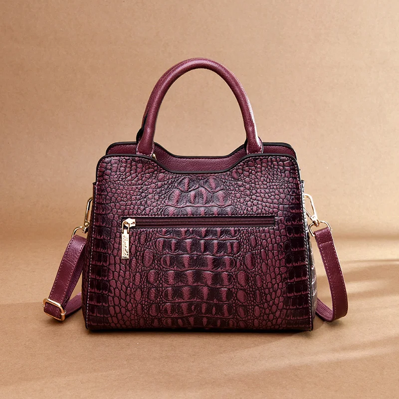  2019 New Crocodile Pattern Luxury Handbags Women Genuine Leather Bags Designer Tote Bags for Women  - 32996508588