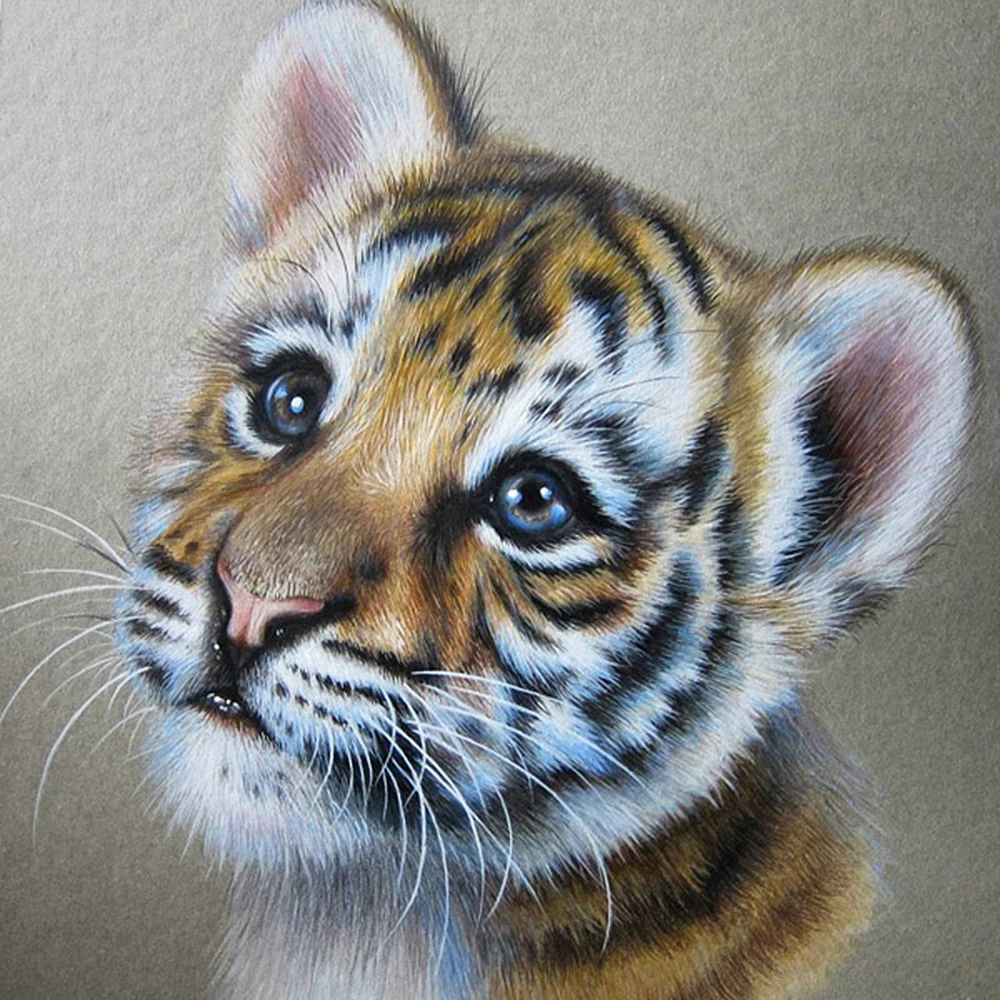 

DIY 5D full diamond painting cross stitch "Little Tiger" mosaic diamond embroidery sewing pattern rhinestone