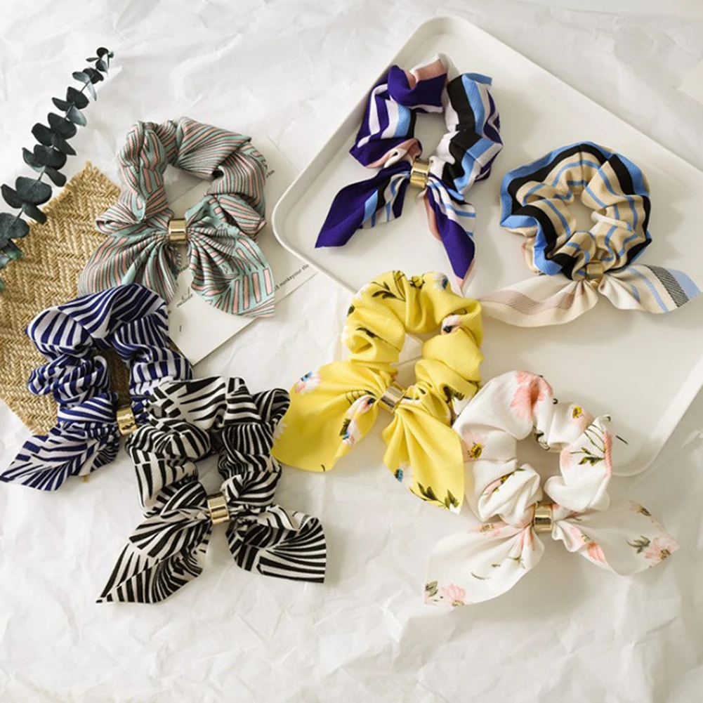 

Fashion Leopard Dots lip print flower Bunny Rabbit Ear Ribbon Headwear Hairband Metal Wire Scarf Headband Hair Band Accessories