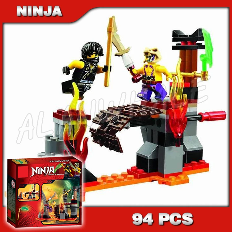 

94pcs Ninja Lava Falls Cole Slevin Skull Helmet 10316 Building Block Educational Bricks Assemble Toys Compatible with Lego