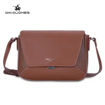 

DAVID JONES women messenger bags faux leather female handbag small lady patchwork shoulder bag girl crossbody bag drop shipping