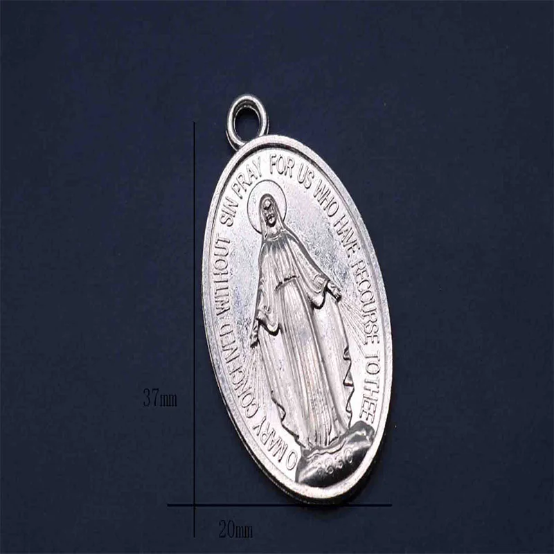 20 штук/синий античный серебряный католический религиозный подарок Девы Марии Священное Сердце чудесная медаль для браслета Священная медаль