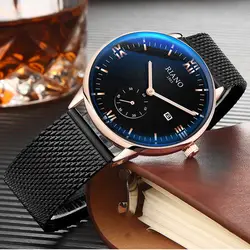 Мужские s часы лучший бренд класса люкс 2019 кварцевые часы мужские повседневные тонкие сетчатые стальные часы водонепроницаемые спортивные