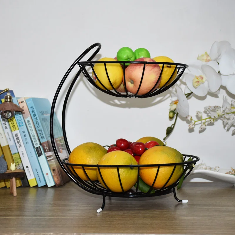 Кухонные принадлежности, фрукты стойка для хранения корзины двухслойный bandeja Boite de rangement домашний декор для гостиной фруктовая тарелка