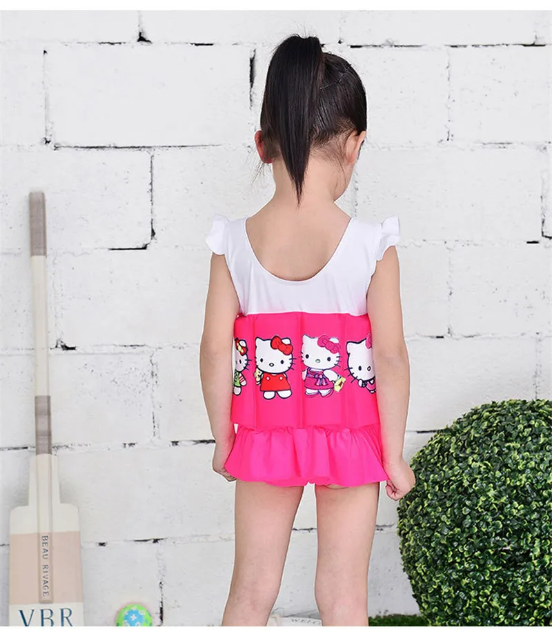 2017 Brand New Quick-drying Kids Buoyant Swimsuit Baby Boy& Baby Girls Siamese Floating Body Swimsuit Removable Float Swimwear30