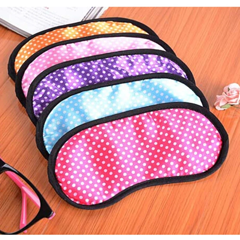 New Small Dots Sleeping Eye Mask Cotton Unisex Funny Cover Blinder Travel Sleeping Eye Shade Anti Snoring Blindfold Color Random