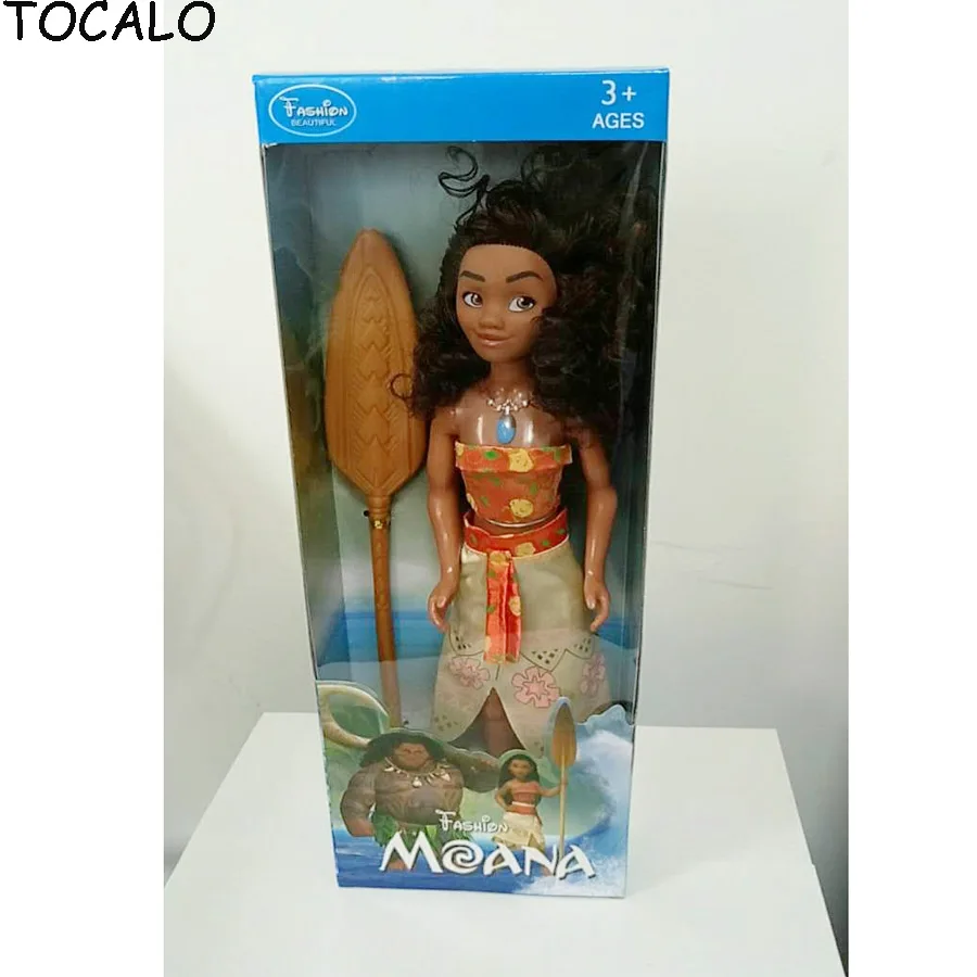 

2017 New 9 Inches Princess Moana Doll Kawaii PVC Action Figure Toy Anime Come with Box Kids Gifts