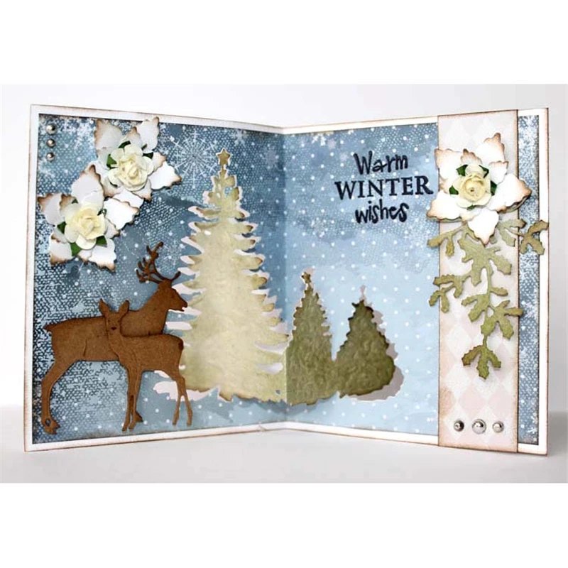 YaMinSanNiO Deer Dies Metal Cutting New 2019 for Card Making Scrapbooking DIY Album Decor Paper Craft Stencil Die Cut | Дом и сад