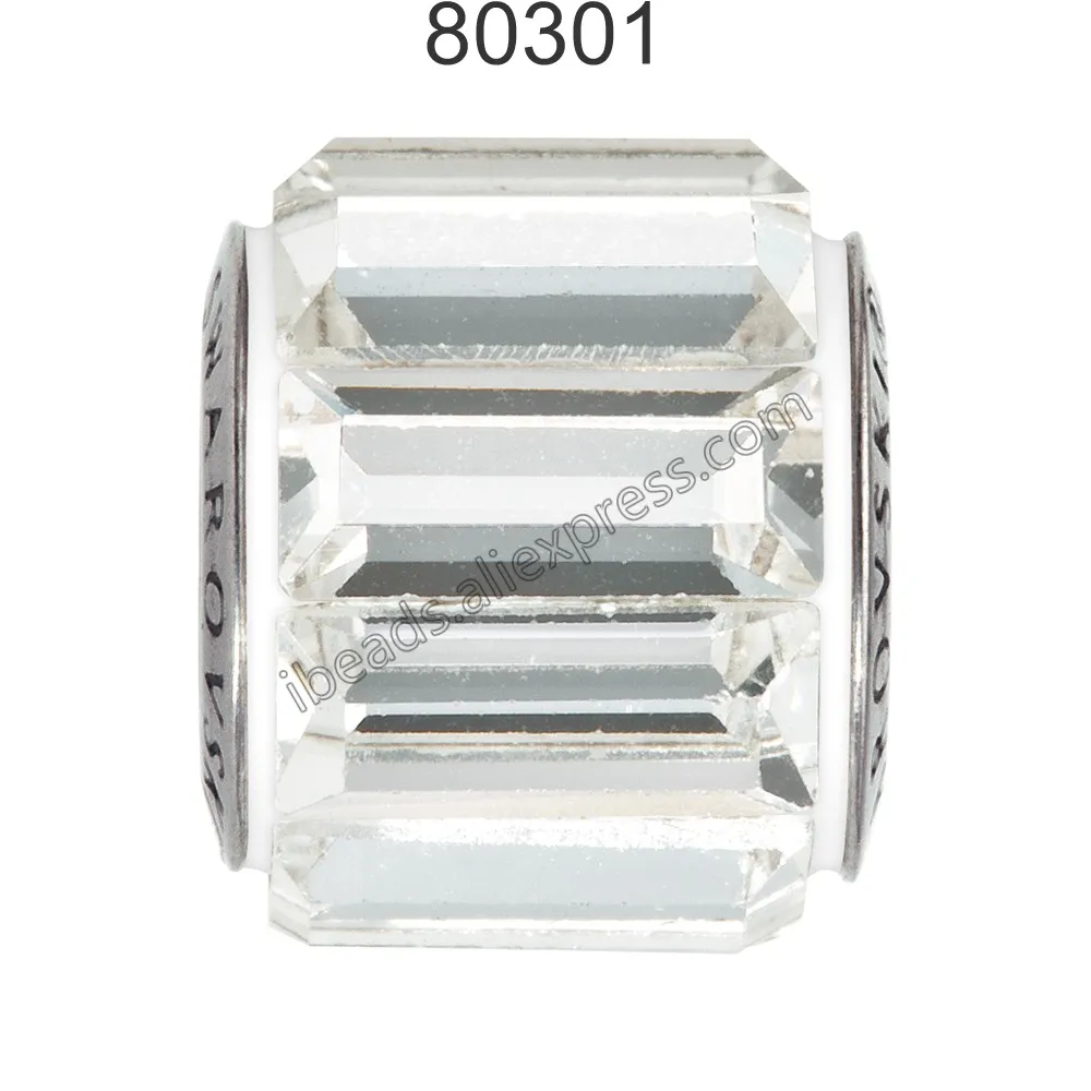 1 шт.) Кристалл от Swarovski 80301 багет Becharmed& Pave Бусины Подходят для брендовых браслетов и ювелирных изделий - Цвет: Crystal 001