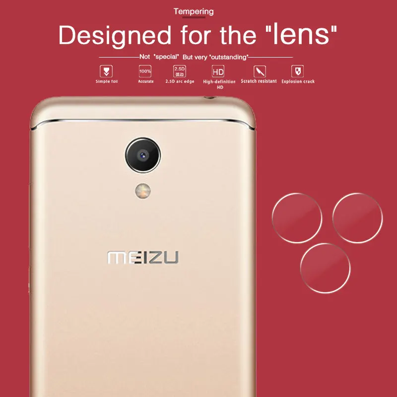 

Back Camera Lens Tempered Glass Film For Meizu M6 Meilan 6 Blue Charm 6 M711C 5.2 in Rear Camera Lens Protective Film + Cloth