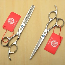 500#2 шт./пара 6,5 ''18 см фиолетовый дракон Парикмахерские ножницы JP 440C резка+ филировочные ножницы Профессиональные человеческие ножницы для волос