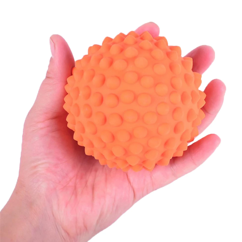 9cm Spiky Hard Massage Ball Roller Plantar Fasciitis Reflexology Body Stress Relief - Fatigue Relief - with a Bag