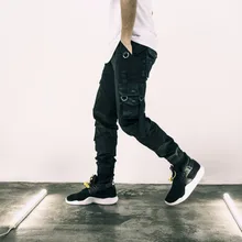 Военный грузовик для бега брюки Harajuku длиной до щиколотки стрейч пот брюки Ribboned спортивные брюки девять карманов