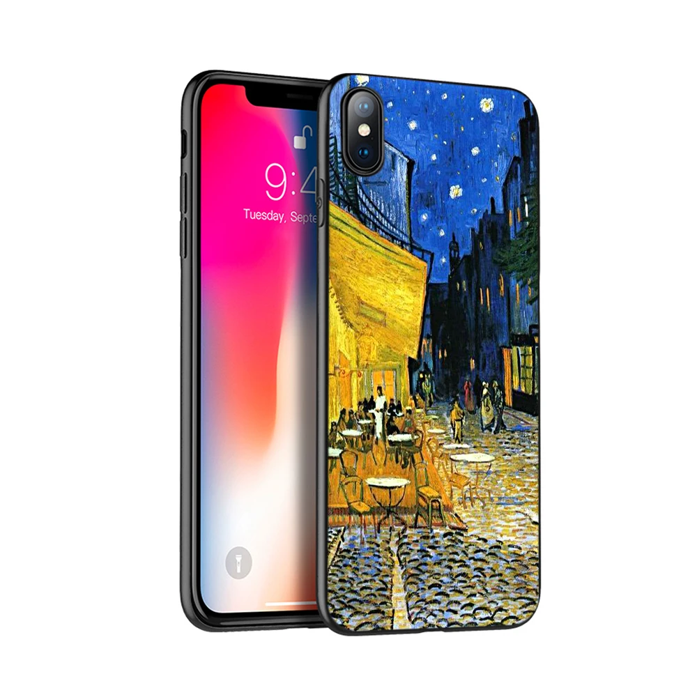 Чехол из ТПУ для iphone 5 черный силиконовый чехол 6 6s 7 8 plus x 10 XR XS 11 pro Max Van Gogh Tardis