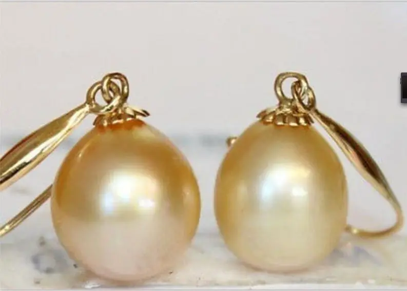 

2016 new natural south sea gold pearl earrings 14