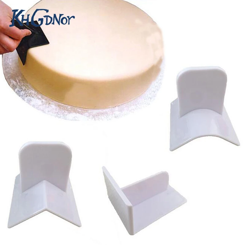 

Home DIY Baking Tool 3pcs/set Round Edge Rectangular Plastic Fondant Cake Smoother Side Polisher Smooth Tool