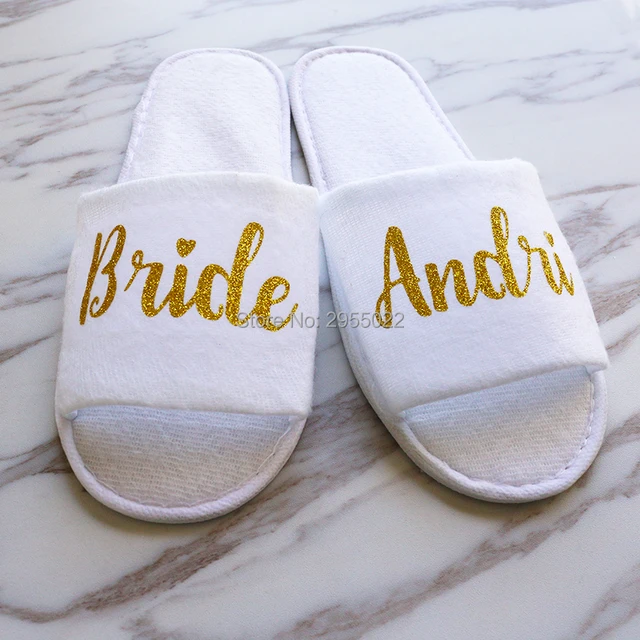 Personalized Wedding Slippers Bride Bridesmaid Name Personalized Wedding Slippers Bride Bridesmaid Name Bridal Party Bachelorette Favors