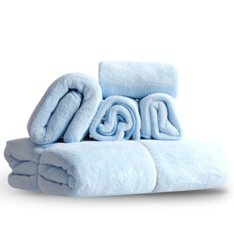 5 шт./компл. банное полотенце набор из микрофибры ткань Большое пляжное полотенце впитывающее быстросохнущее полотенце для ванной комнаты