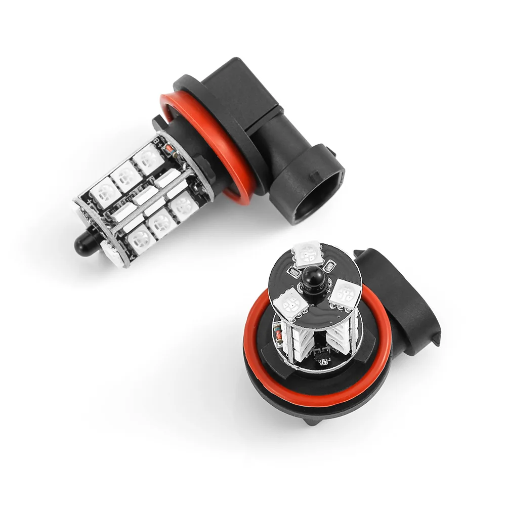 Автомобильные светодиодные огни RGB противотуманные фары для авто 27SMD красочные