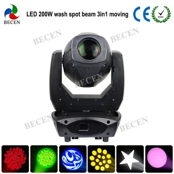 

200W LED Stage Lights Disco Lights Moving Head Led Beam Spot Wash 3in1 Party DMX512 DJ Club Stage Lighting